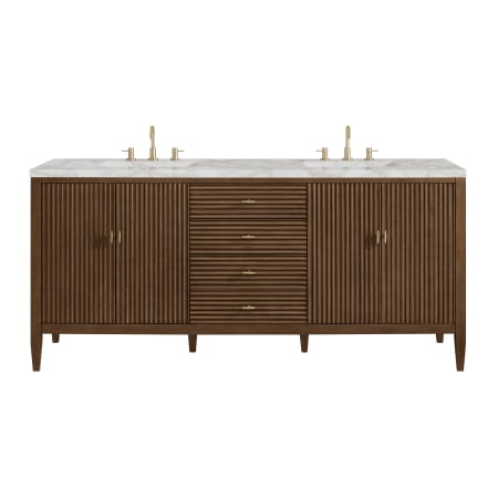 A large image of the James Martin Vanities 485-V72-3VSL Mid-Century Walnut