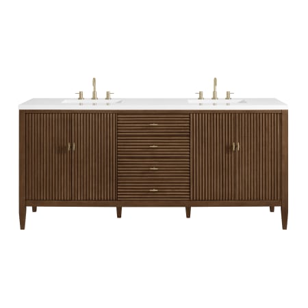 A large image of the James Martin Vanities 485-V72-3WZ Mid-Century Walnut