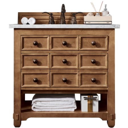 A large image of the James Martin Vanities 500-V36-3EJP Honey Alder