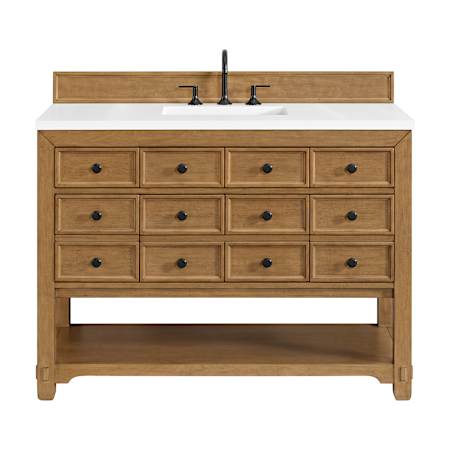 A large image of the James Martin Vanities 505-V48-3WZ Amber Birch