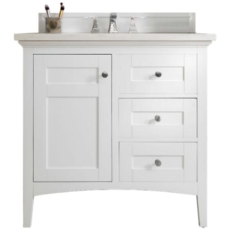 A large image of the James Martin Vanities 527-V36-3EJP Bright White
