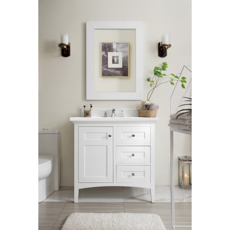 A large image of the James Martin Vanities 527-V36-3WZ Bright White