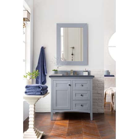 A large image of the James Martin Vanities 527-V36-3CSP Silver Gray