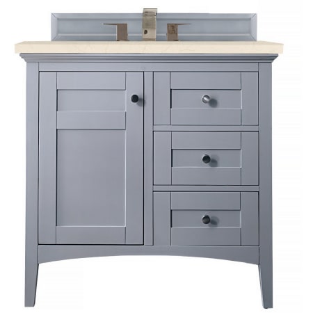 A large image of the James Martin Vanities 527-V36-3EMR Silver Gray