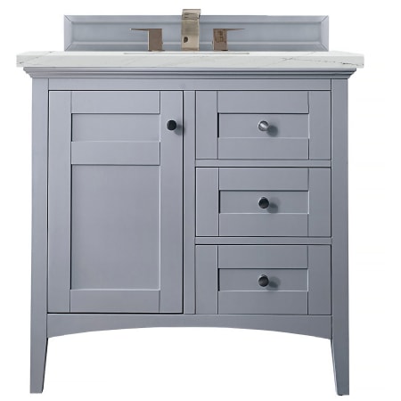 A large image of the James Martin Vanities 527-V36-3ENC Silver Gray