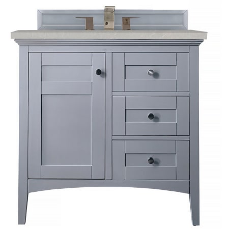 A large image of the James Martin Vanities 527-V36-3ESR Silver Gray