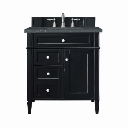 A large image of the James Martin Vanities 650-V30-3PBL Black Onyx