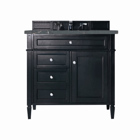 A large image of the James Martin Vanities 650-V36-3PBL Black Onyx