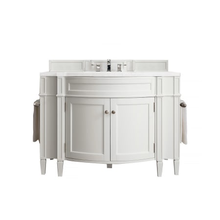 A large image of the James Martin Vanities 650-V46R-WZ Bright White