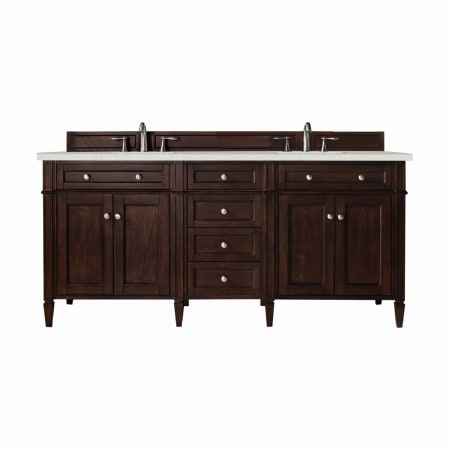 A large image of the James Martin Vanities 650-V72-3LDL Burnished Mahogany