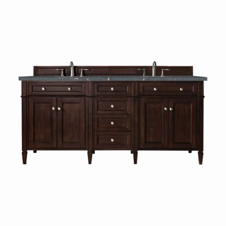 A large image of the James Martin Vanities 650-V72-3PBL Burnished Mahogany