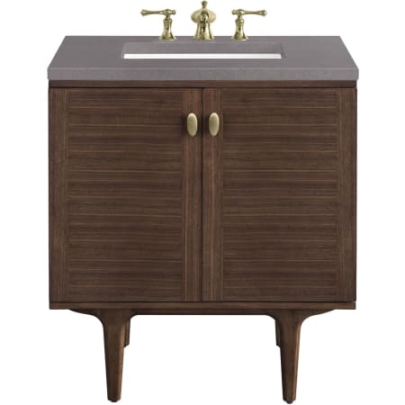 A large image of the James Martin Vanities 670-V30-3GEX Mid-Century Walnut