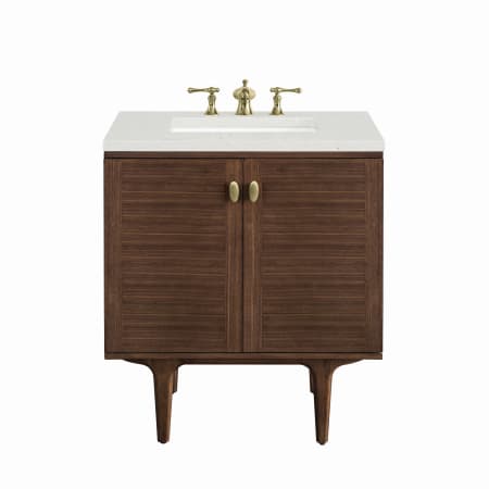 A large image of the James Martin Vanities 670-V30-3LDL Mid-Century Walnut