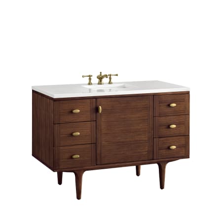 A large image of the James Martin Vanities 670-V48-3WZ Mid-Century Walnut