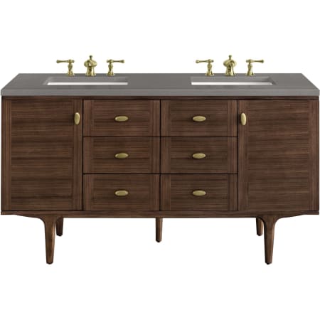 A large image of the James Martin Vanities 670-V60D-3GEX Mid-Century Walnut