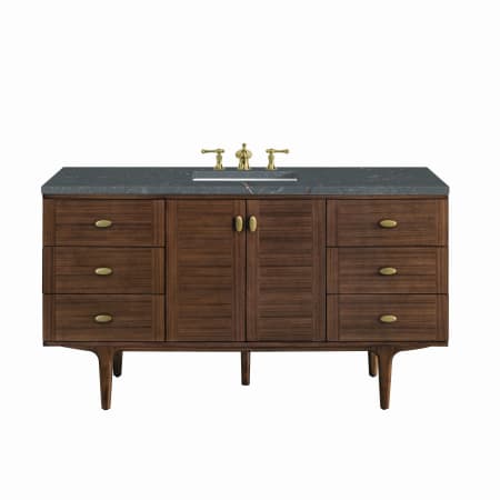 A large image of the James Martin Vanities 670-V60S-3PBL Mid-Century Walnut