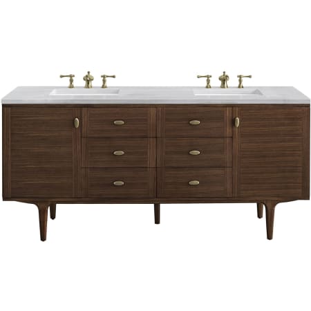 A large image of the James Martin Vanities 670-V72-3AF Mid-Century Walnut