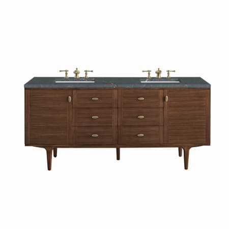 A large image of the James Martin Vanities 670-V72-3PBL Mid-Century Walnut