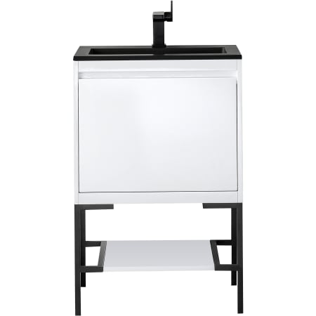 A large image of the James Martin Vanities 801V23.6MBKCHB Glossy White