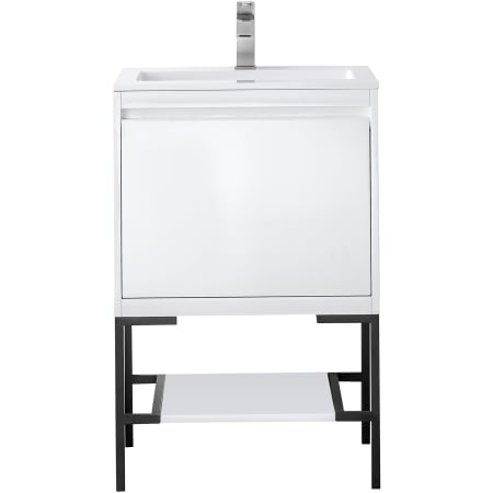 A large image of the James Martin Vanities 801V23.6MBKGW Glossy White