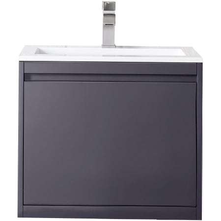 A large image of the James Martin Vanities 801V23.6GW Modern Grey Glossy