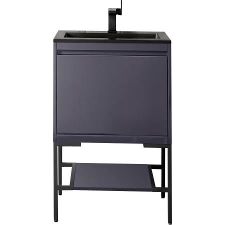 A large image of the James Martin Vanities 801V23.6MBKCHB Modern Grey Glossy