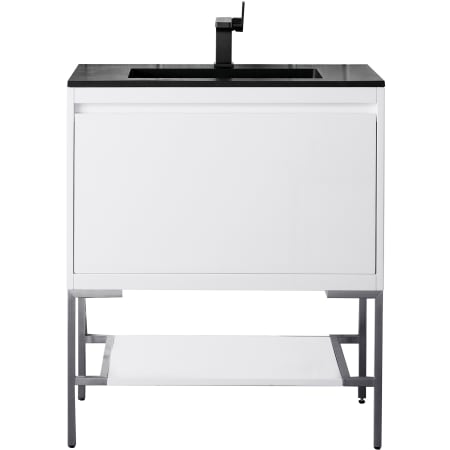 A large image of the James Martin Vanities 801V31.5BNKCHB Glossy White