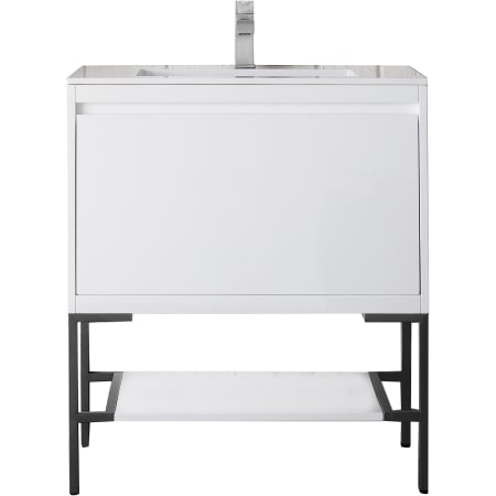 A large image of the James Martin Vanities 801V31.5MBKGW Glossy White