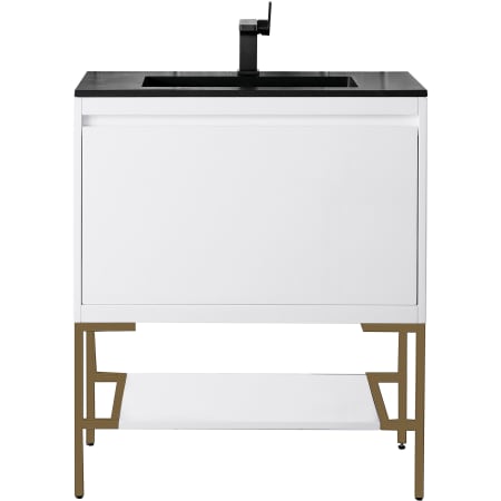 A large image of the James Martin Vanities 801V31.5RGDCHB Glossy White