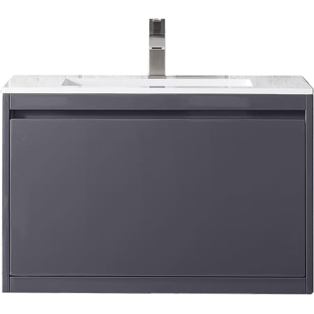 A large image of the James Martin Vanities 801V31.5GW Modern Grey Glossy