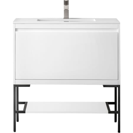 A large image of the James Martin Vanities 801V35.4MBKGW Glossy White