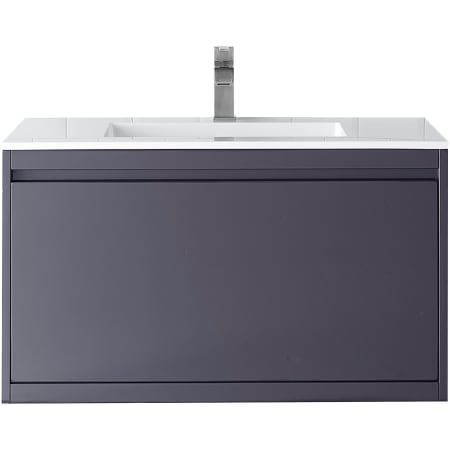 A large image of the James Martin Vanities 801V35.4GW Modern Grey Glossy