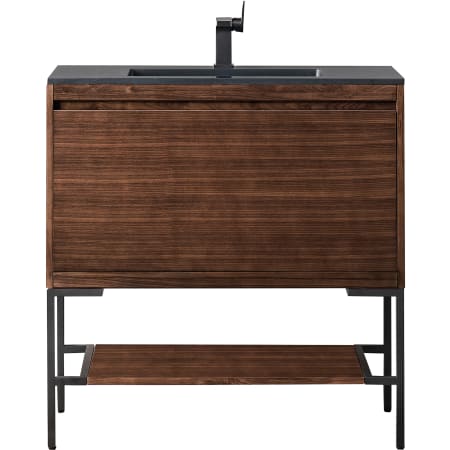A large image of the James Martin Vanities 801V35.4MBKCHB Mid Century Walnut