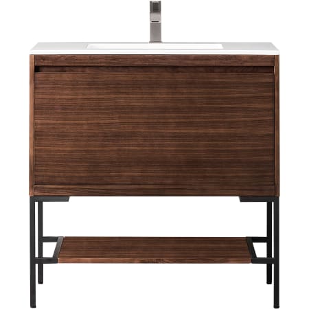 A large image of the James Martin Vanities 801V35.4MBKGW Mid Century Walnut