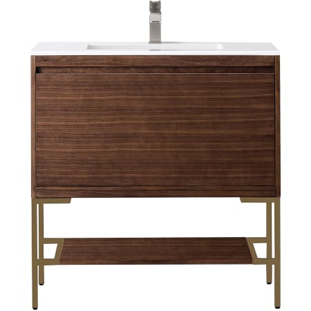A large image of the James Martin Vanities 801V35.4RGDGW Mid Century Walnut