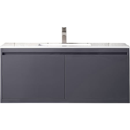 A large image of the James Martin Vanities 801V47.3GW Modern Grey Glossy