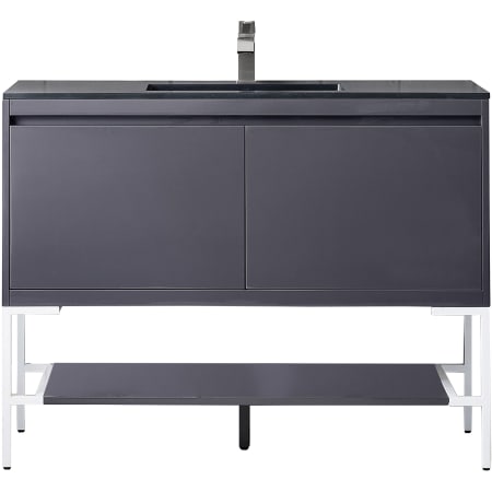 A large image of the James Martin Vanities 801V47.3GWCHB Modern Grey Glossy