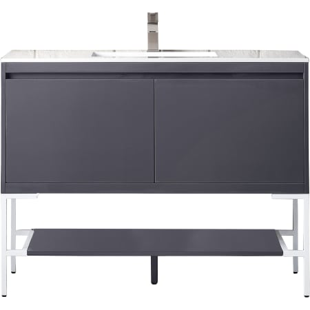 A large image of the James Martin Vanities 801V47.3GWGW Modern Grey Glossy