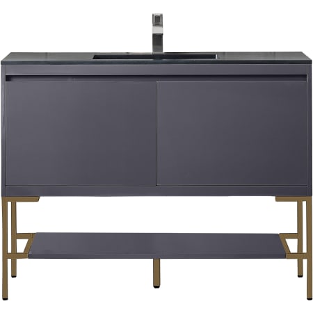 A large image of the James Martin Vanities 801V47.3RGDCHB Modern Grey Glossy