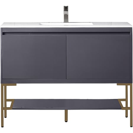 A large image of the James Martin Vanities 801V47.3RGDGW Modern Grey Glossy