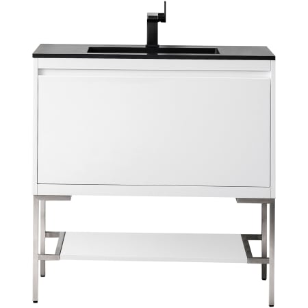 A large image of the James Martin Vanities 805-V35.4-BN-CH Glossy White