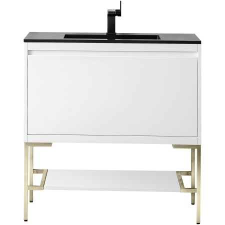 A large image of the James Martin Vanities 805-V35.4-CB-CH Glossy White