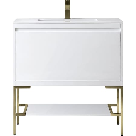 A large image of the James Martin Vanities 805-V35.4-CB-GW Glossy White