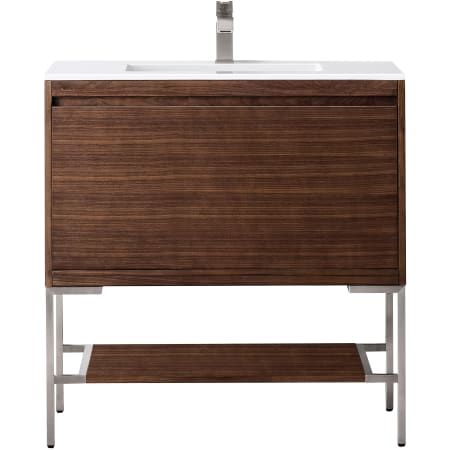 A large image of the James Martin Vanities 805-V35.4-BN-GW Mid-Century Walnut