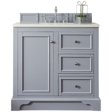 A large image of the James Martin Vanities 825-V36-3CAR Silver Gray