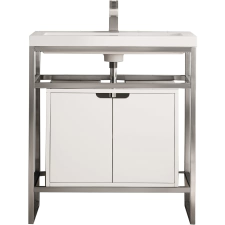 A large image of the James Martin Vanities C105V31.5SCGWWG Brushed Nickel