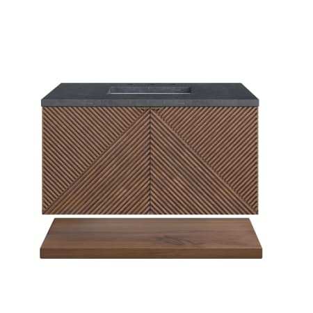 A large image of the James Martin Vanities D200-V36-3CSP Chestnut / Charcoal Soapstone