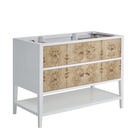 A large image of the James Martin Vanities D804-V48 Polished White / Light Mappa Burl