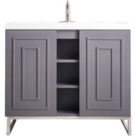 A large image of the James Martin Vanities E110V39.5BNKWG Grey Smoke