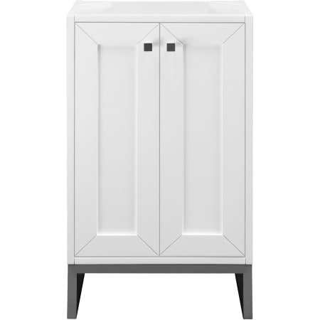 A large image of the James Martin Vanities E303-V20-MBK Glossy White